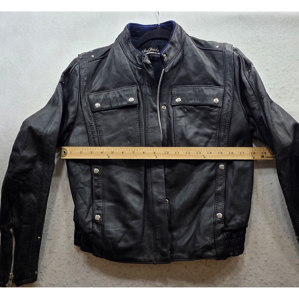 Hein Gericke Vintage Harley-Davidson Women's Black Leather Full Zip Coat. Sz 38W - Picture 4 of 8